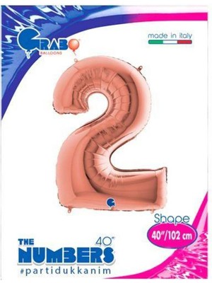 Parti Show 2 Rakam Folyo Balon Rose Gold (100X70 Cm)