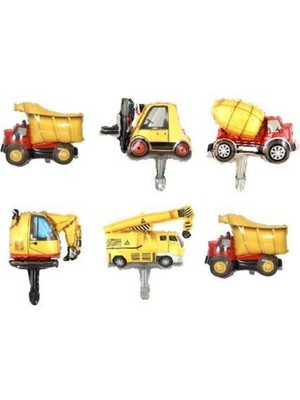 Parti Show Inşaat Araçları Folyo Balon Seti (35 Cm) 6 Adet