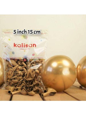 Parti Show 5 Inch Mini Gold Krom Balon 10 Adet