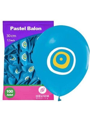 Parti Show Açık Mavi Nazar Boncuklu Balon (100 Adet)