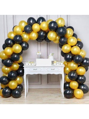 Parti Show Balon Zinciri - Gold Siyah 200 Adet
