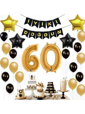 Parti Show 60 Yaş Doğum Günü Süsleri Seti