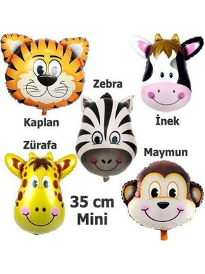 Parti Show Safari Sevimli Hayvanlar Folyo Balon Seti (35 Cm) 6 Adet