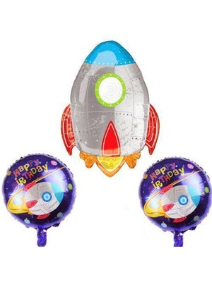 Parti Show Roket Folyo Balon 3'lü Set