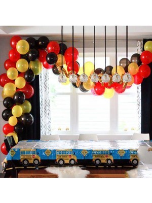 Parti Show Balon Zinciri - Sarı Kırmızı Siyah 120 Adet