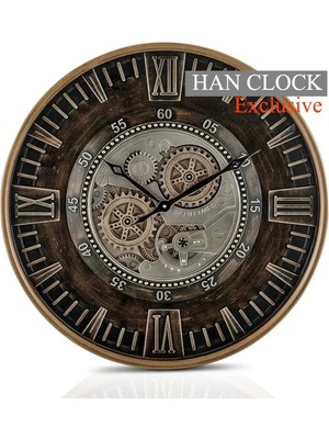 BAYILDIM Metal Çarklı Duvar Saati 60X60 (Bakır)