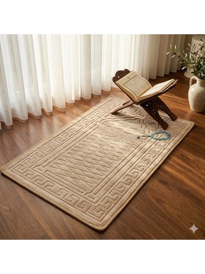 Miabella Home Seccade Diz Ağrıtmayan Kadife Kaymaz Taban Kabartmalı, Işlemeli, Özel Yumuşak Taban %100 Pamuk