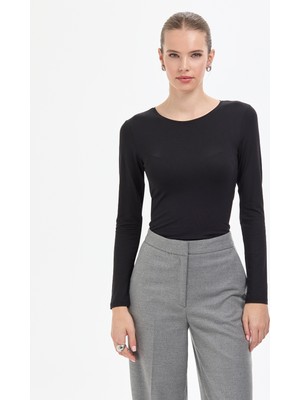 Pierre Cardin Kadın Siyah Slim Fit Örme Bluz 50317061-VR046