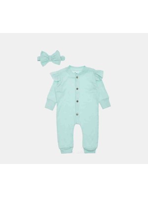 Fındık Baby Fındık Bayramlık Fiyonklu Tokalı Kız Bebek Tulum