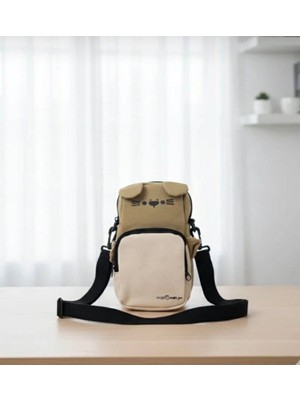 Kawaii Crossbody Kore Teddy Kedi Kalemlik 2li Kullanım Cep Telefonu Çantası Kalem Kutu 20X15CM