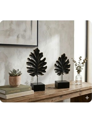 Ayder Online Satış (15 cm  -31 cm )-(10 cm  -24 cm )  Ebatlarında Kırılmaz  2 Li Çınar Yaprağı Biblosu