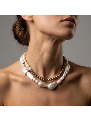 THEIA GemWorks Ziva - Barok İnci & İnci ve Hematit Kolye