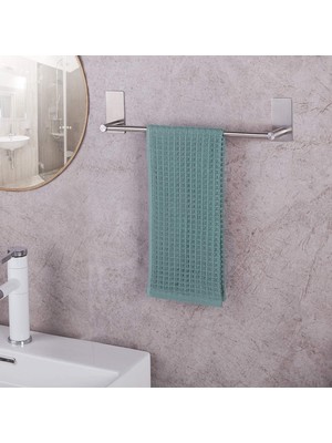 DELTAHOME Paslanmaz Çelik Yapışkanlı Havluluk 50CM - Anında Kolay Montaj INOX