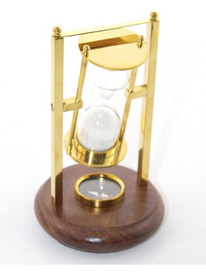 Derin Stok Pirinç Pusulalı Kum Saati Model 2