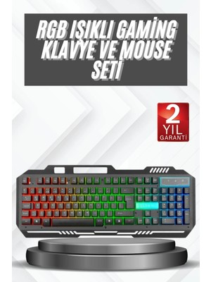 Astraltech Işıklı Oyuncu Q Klavye Mouse Seti Siyah Gaming Oyuncu Klavye