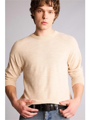 DeFacto Erkek Dikdörtgen Toka Suni Deri Jean KEMERI H5098AXNS