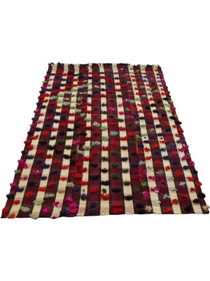 Zehra Abla Halı El Dokuma Benzersiz Ekoseli Toroslar Çukurova Yün Kilim 7038