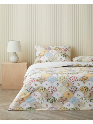 English Home Pretty Loop Kolay Ütülenir Çift Kişilik Nevresim Takımı 200X220 cm Sarı-Yeşil