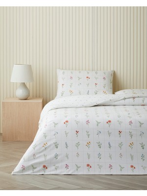 English Home Damada Bloom Kolay Ütülenir Çift Kişilik Nevresim Takımı 200X220 cm Sarı-Yeşil