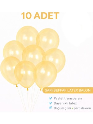Bkmc 10 Adet Neon Florasan Şeffaf Latex Balon 12 Inç Doğum Günü Parti Balonu Parti Seti Süsü