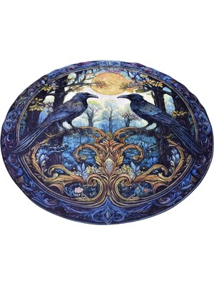 Zehra Abla Halı Yeni Lüks Dekoratif Kunduz Yuvarlak Oval Tasarım Digital Baskı Makine Halısı 7126