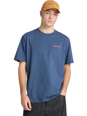 TB0A5MNVEYO1 Timberland Magnet Back Graphic Tee Erkek T-Shirt Mavi