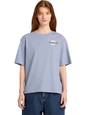 TB0A5RXMB881 Timberland Graphic Short Sleeve Tee Kadın T-Shirt Mavi