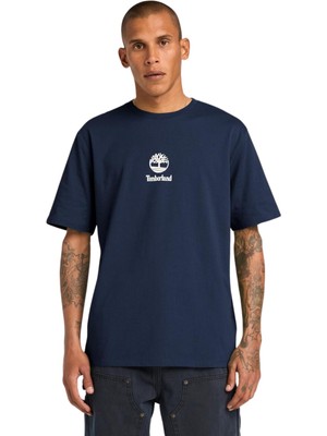 TB0A6WWT4331 Timberland Print Stack Logo Short Sleeve Tee Erkek T-Shirt Lacivert