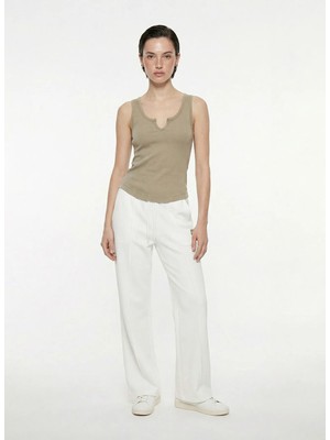 Discovery Expedition D6SL-EA3542 Kırık Beyaz Relaxed Düz Kadın Eşofman Altı