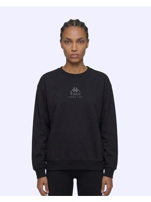 Kappa Milas  Crewneck Kadın Siyah Comfort Sweatshirt
