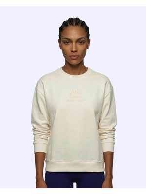 Kappa Milas  Crewneck Kadın Beyaz Comfort Sweatshirt