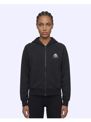 Kappa Milas Full Zip Kadın Siyah Regular Fermuarlı Eşofman Üstü