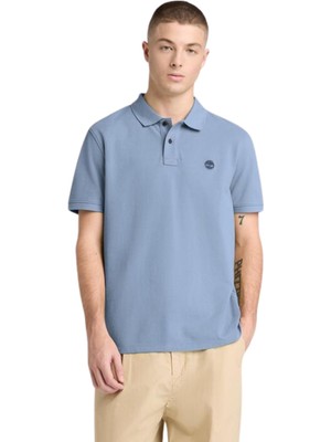 TB0A6VDPB881 Timberland Mıllers Rıver Pique Short Sleeve Polo Erkek T-Shirt Mavi