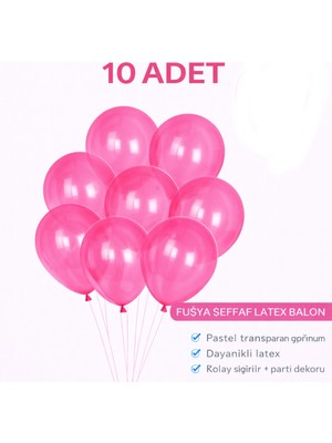 Bkmc Party 10 Adet Neon Florasan Şeffaf Latex Balon 12 Inç Doğum Günü Parti Balonu Parti Seti Süsü