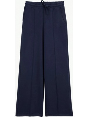 Discovery Expedition D6SL-EA3569 Lacivert Bağlamalı Bel Flare Düz Kadın Eşofman Altı