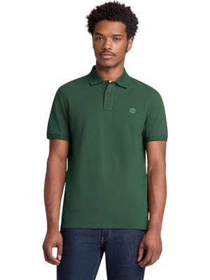 TB0A6VDPA6X1 Timberland Mıllers Rıver Pique Short Sleeve Polo Erkek T-Shirt Yeşil