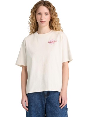 TB0A5RXMCM91 Timberland Graphic Short Sleeve Tee Kadın T-Shirt Krem