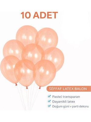Bkmc 10 Adet Neon Florasan Şeffaf Latex Balon 12 Inç Doğum Günü Parti Balonu Parti Seti Süsü