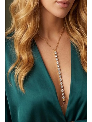 Caş Dekorasyon Altın Renk Taşlı Vücut Aksesuarı