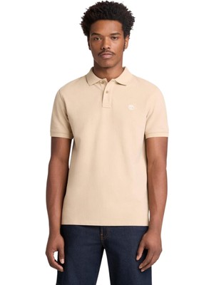 TB0A6VDPY941 Timberland Mıllers Rıver Pique Short Sleeve Polo Erkek T-Shirt Krem