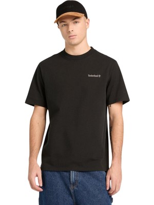 TB0A5MKY0011 Timberland Lake House Back Graphic Tee Erkek T-Shirt Siyah
