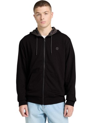 TB0A277WX651 Timberland Oyster Rıver Chest Logo Full-Zip Lb Hood Erkek Ceket Siyah