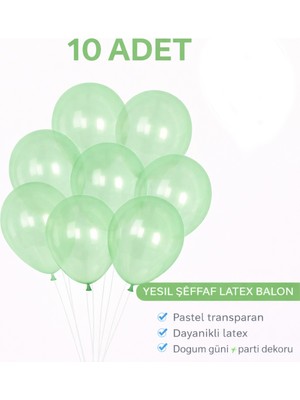Bkmc 10 Adet Neon Florasan Şeffaf Latex Balon 12 Inç Doğum Günü Parti Balonu Parti Seti Süsü