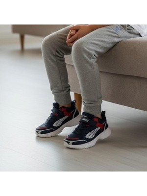 Wisco 068 Lacivert-Kırmızı Cırtlı Erkek Çocuk Spor Ayakkabı