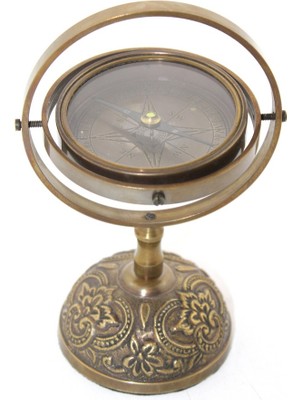 Derin Stok Pirinç Masa Üstü Pusula Model 3