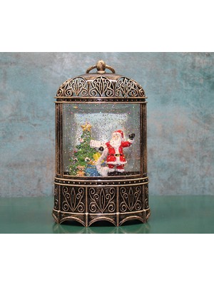 Derin Stok Yılbaşı Temalı Işıklı Müzikli Kar Küresi Model 4