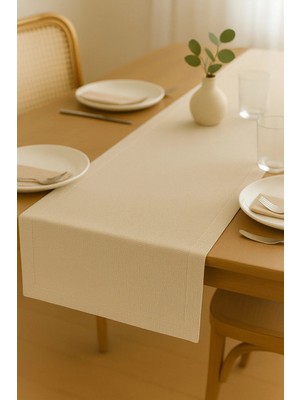 Beta Moda Hub Lüks Linen Keten Şık Masa Örtüsü Runner 35X150 cm