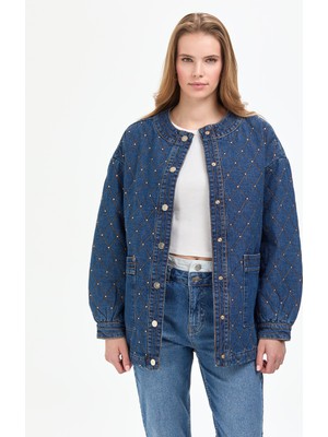 Pierre Cardin Kadın Açık Mavi Oversize Jean Ceket 50308552-VR003