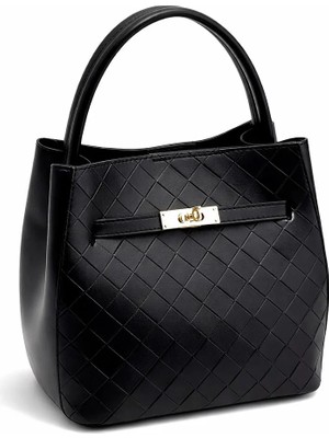 Nope21 Esse Siyah Örme Desen Çanta