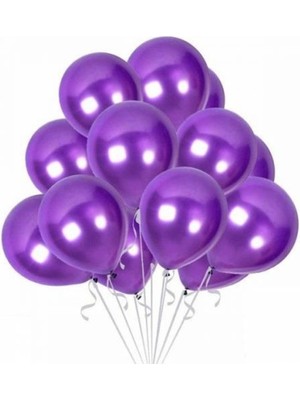 Bkmc 10 Adet Parlak Metalik Balon 10 Inç Parti Balonu Doğum Günü Süsleme